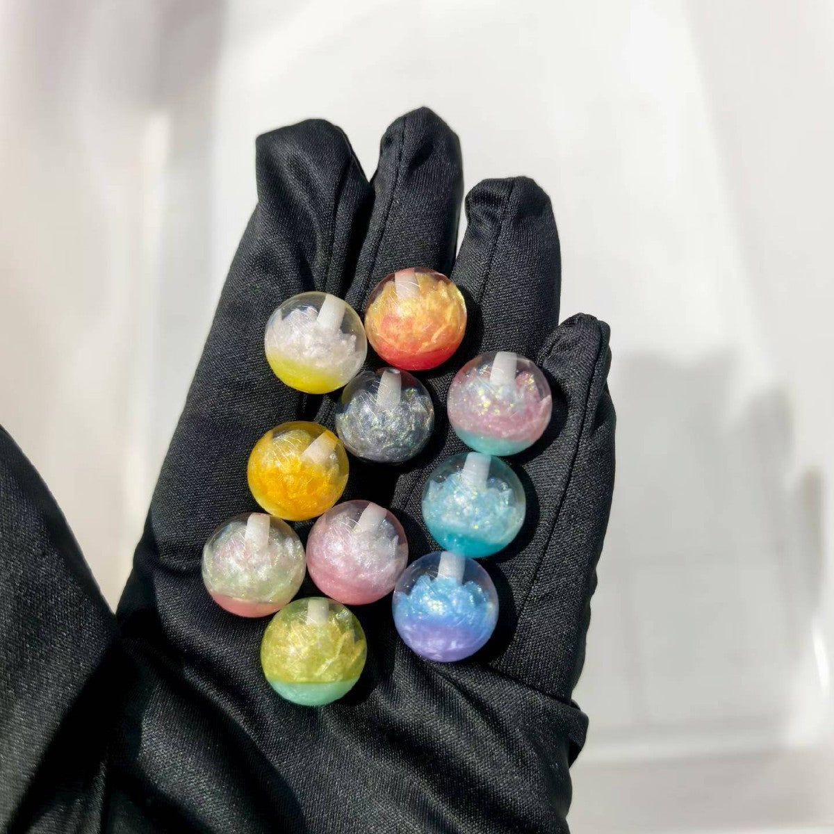 Luminous Lotus Resin Beads 16mm Round Clear Mixed Colors 20pcs
