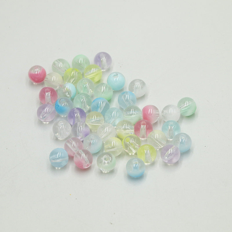 Baking Painted Two-Color Acrylic Beads 10mm Round Translucent 100pcs 4