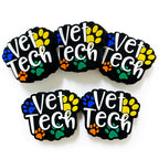 Silicone Focal Beads Vet Tech Dog Claws With Vet Tech Lettering 20pcs 3