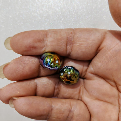 Plating Pumpkin Acrylic Beads 13x16mm Glossy Halloween Face 100pcs 9