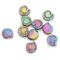 Electroplated Snail Glass Beads 12mm Transparent Iridescent 30pcs 13