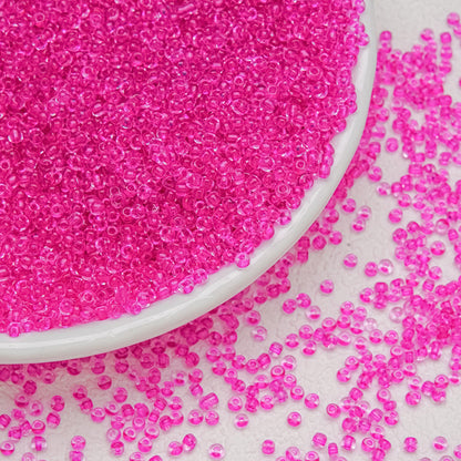 Dyed Core Seed Glass Beads 3mm Translucent Mixed Colors 11