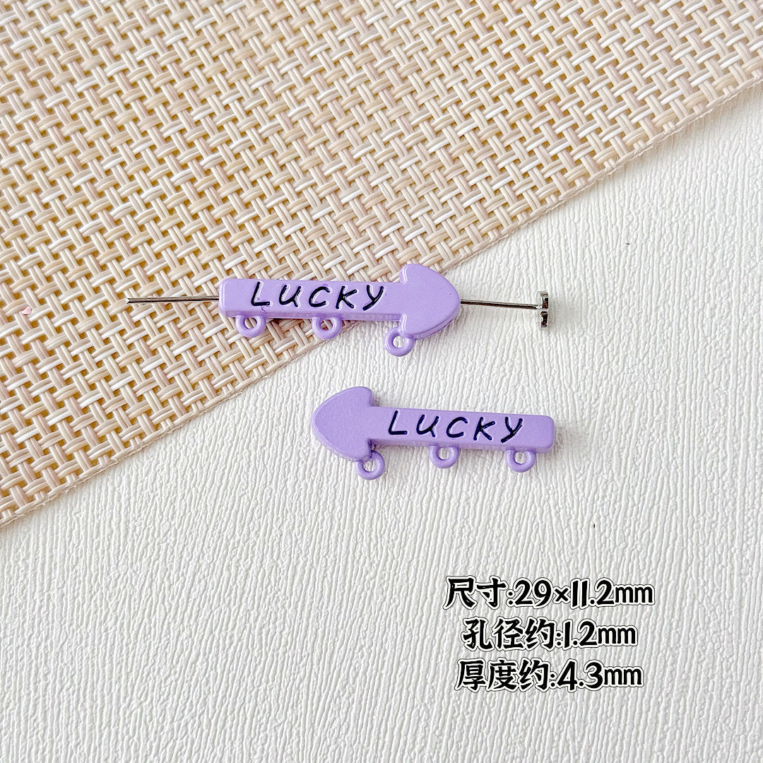 Arrow Metal Beads 29mm and 16mm Multi-Hole Enamel Painted 10pcs 7