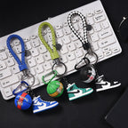 Silicone Basketball Sneaker Keychain with Mini Basketball Charm