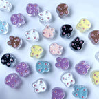 Painted Rabbit Acrylic Beads 24mm Transparent Pastel Colors 100pcs 2