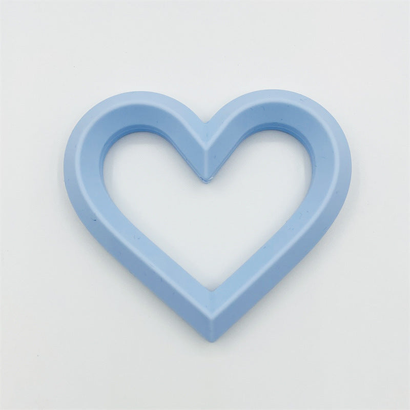 Heart 80mm Silicone Beads Solid Colors Matte Finish 3pcs 5