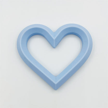 Heart 80mm Silicone Beads Solid Colors Matte Finish 3pcs 5