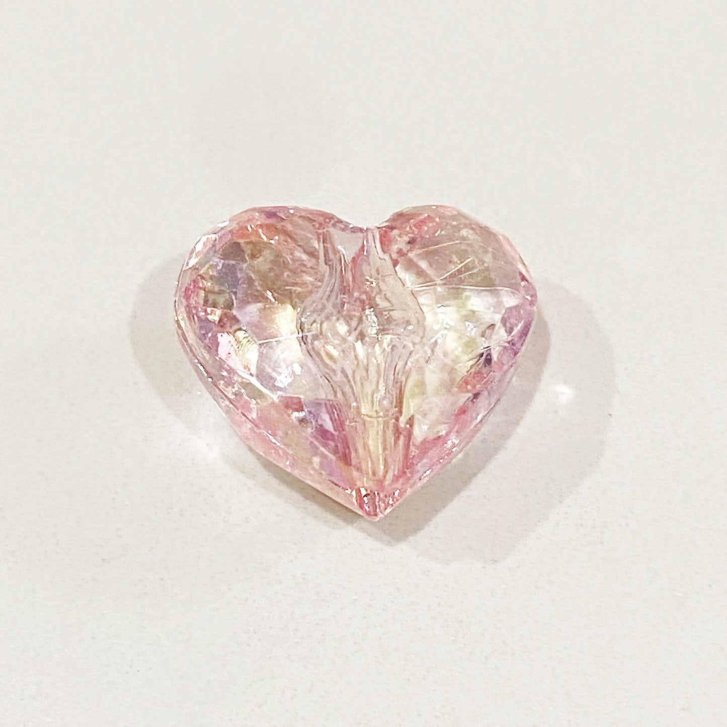 Clear Heart and Star Acrylic Beads 17-20mm Iridescent AB Coated 20pcs 17