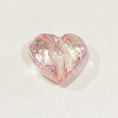 Clear Heart and Star Acrylic Beads 17-20mm Iridescent AB Coated 20pcs 17