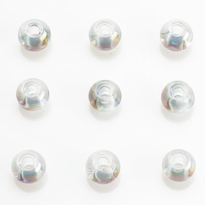 Glass Smooth Spacer Beads 8mm 10mm Large Hole Electroplated 50pcs 17