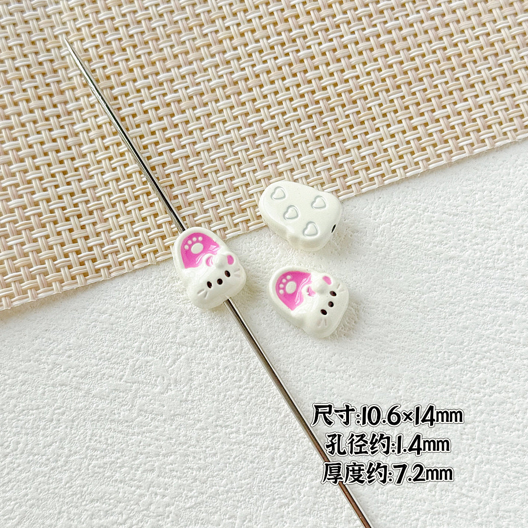 Kite Slippers Metal Beads 14mm Colorful Glossy Painted 10pcs 7