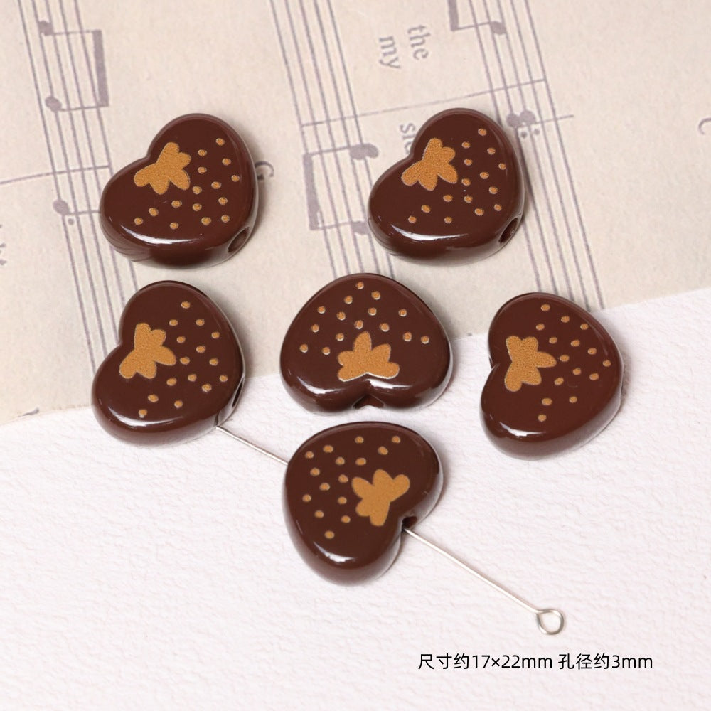 Leopard Pattern Geometric Shape Acrylic Beads Wild Animal Print 10pcs 6