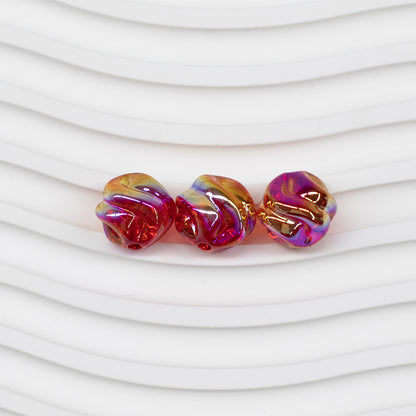 Transparent Twist Acrylic Beads 15mm 16mm Plated Assorted 20pcs 19