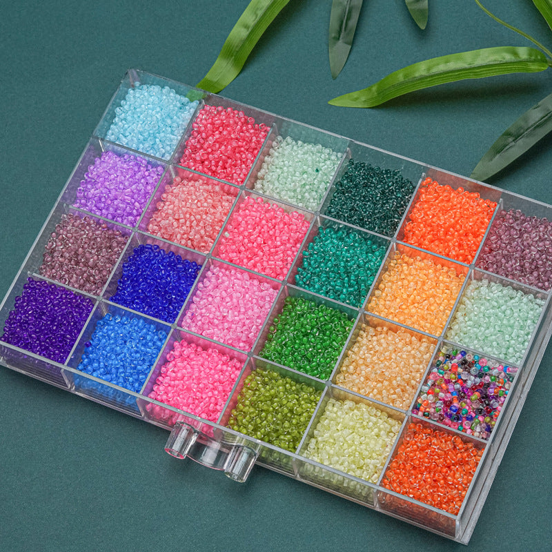 Dyed Core Seed Glass Beads 3mm Translucent Mixed Colors 2