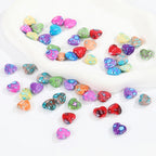Blooming Ink Color Heart Acrylic Beads 15mm Colorful Mixed 100pcs 2