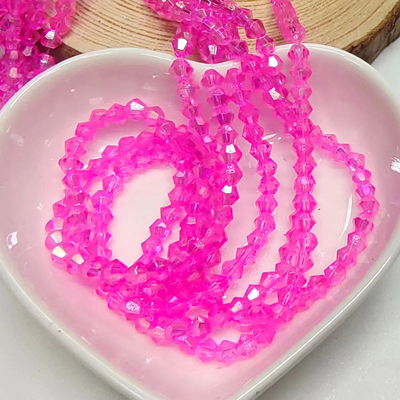 Seed Diamond Glass Beads 4mm Transparent Pastel Colors 10Strands 8
