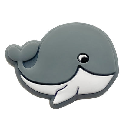 Silicone Focal Beads Whale Side Profile 20pcs 8