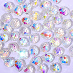 Electroplated Faceted Glass Beads 4-10mm Aurora AB Double-Sided Colors 15