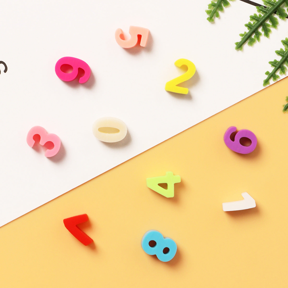 3D Number Clay Beads 10mm Colorful Polymer 200pcs 2