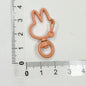 Spray Painted Bunny Head Zinc Alloy Buckle Keychain Clasps 20pcs 20