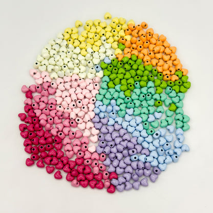 Heart Metal Beads 6mm Puffy Glossy Pastel Colors 50pcs 4