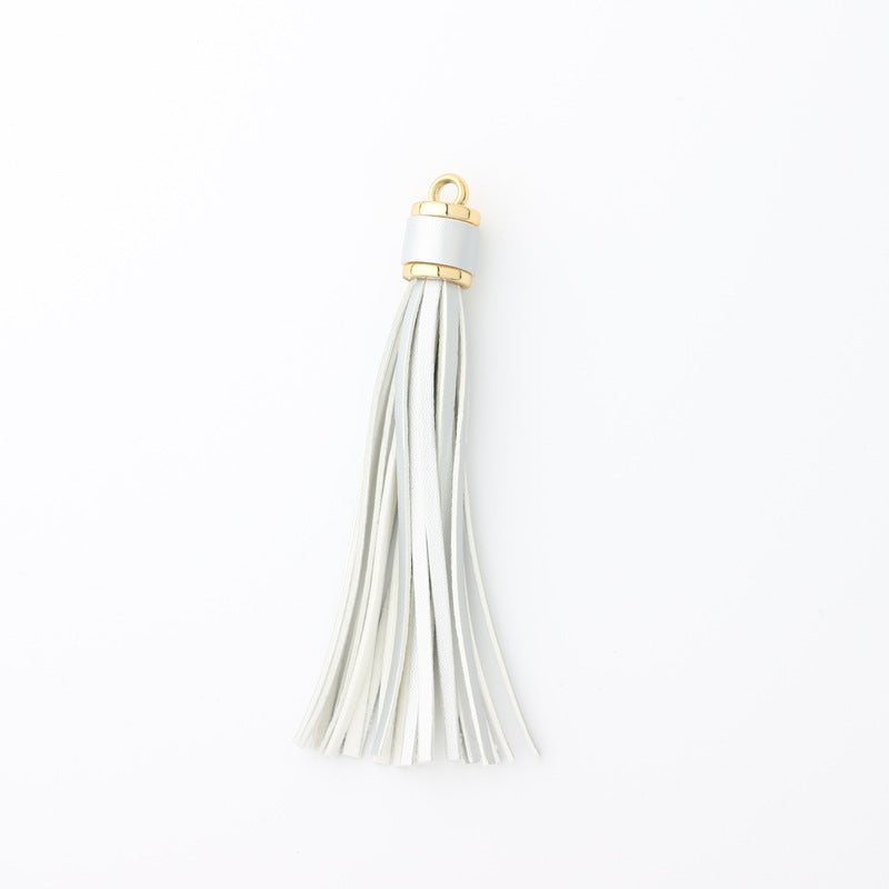 PU Leather Tassel Keychain with Gold Electroplated Hardware 19