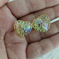 Transparent UV Plating Bow Heart Acrylic Beads 22mm 100pcs 12