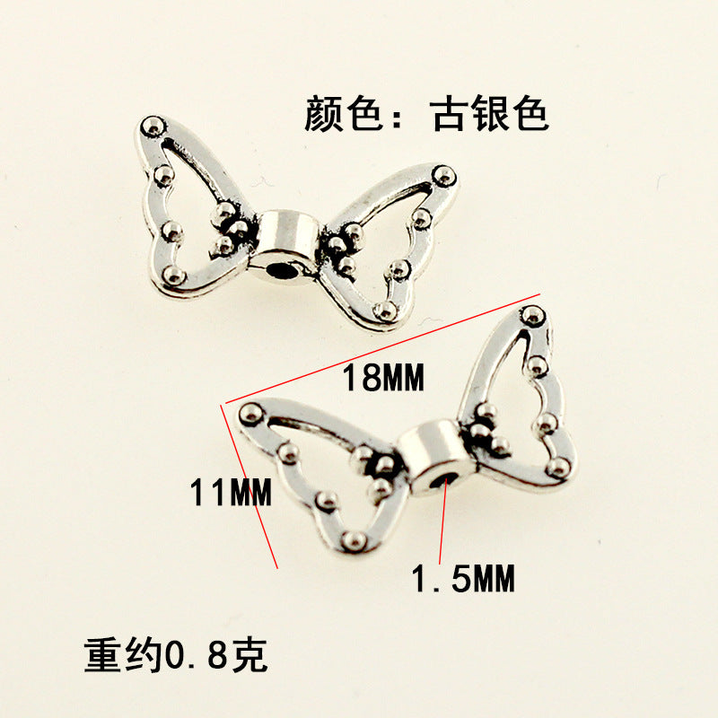 Angel Wings Metal Beads Antique Silver Tone 20pcs 5