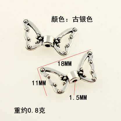 Angel Wings Metal Beads Antique Silver Tone 20pcs 5