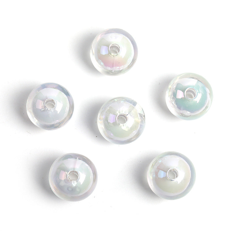Transparent Round Acrylic Beads 16mm UV Plating Colored 100pcs 13