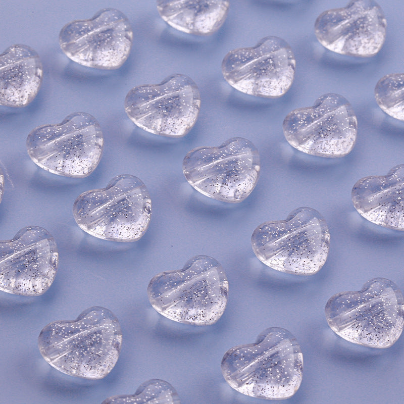 Transparent Heart Star Acrylic Beads 9-21mm Powder Glitter 1pc 3