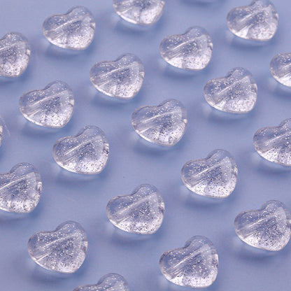 Transparent Heart Star Acrylic Beads 9-21mm Powder Glitter 1pc 3