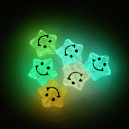 Glow Flat Smiley Star Heart Flower Acrylic Beads 10-12mm 100pcs 4