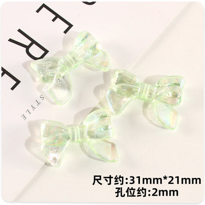 Transparent Bow Acrylic Beads 31mm AB Colored Plating 1pc 13