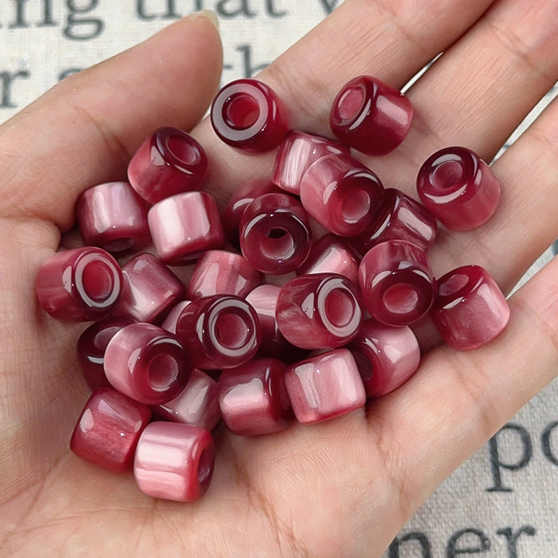 Gradient Color Resin Barrel Beads 10mm Chunky Navy to Sky Blue 10pcs 23