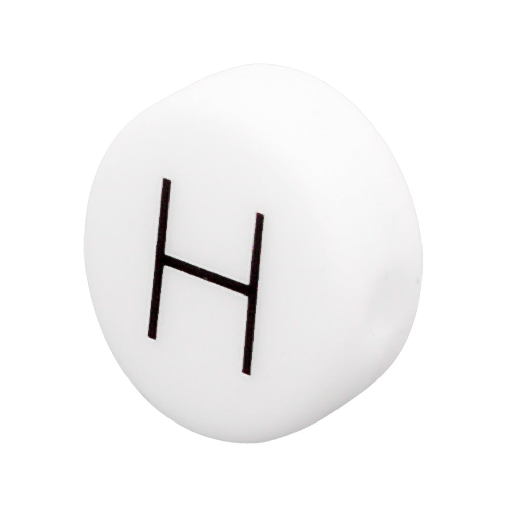 12mm Silicone Letter Beads Flat Round Alphabet Options 20pcs 12