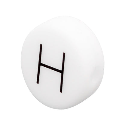 12mm Silicone Letter Beads Flat Round Alphabet Options 20pcs 12