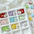 Apple Metal Beads 13mm Glossy Painted Multicolor 10pcs 2