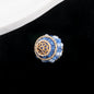 Vintage Nepal 15mm Rhinestone Beads Artificial Pearl Embedded 6pcs 7