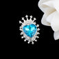 Heart Crown Rhinestone Beads Fancy Faceted Circle Badge 10pcs 10