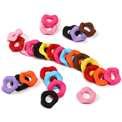 Acrylic Wave Spacer Beads 16mm Macaron Colored Large Hole 100pcs