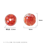 Blooming Flower Resin Beads 16mm Round Colorful 20pcs 2