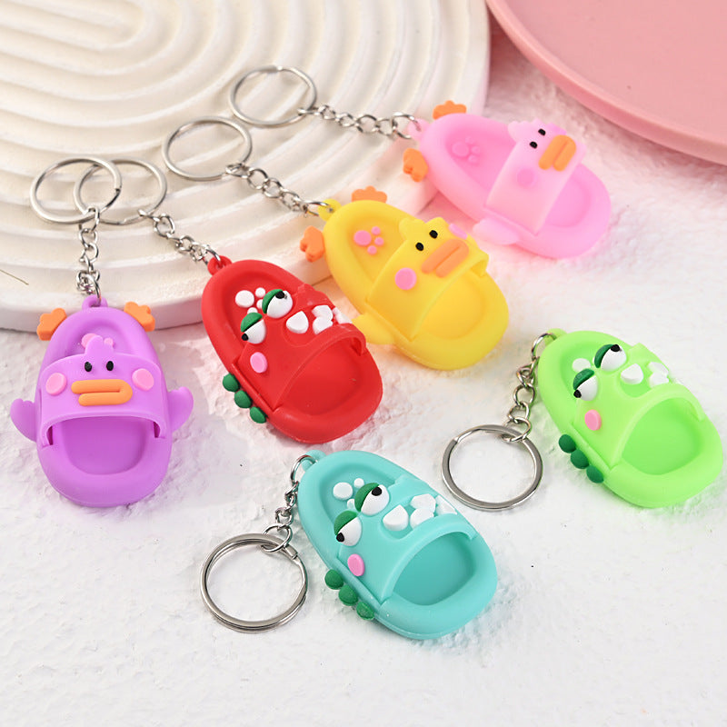 Cartoon Slipper Keychain PVC Soft Adhesive Colorful 5.9cm