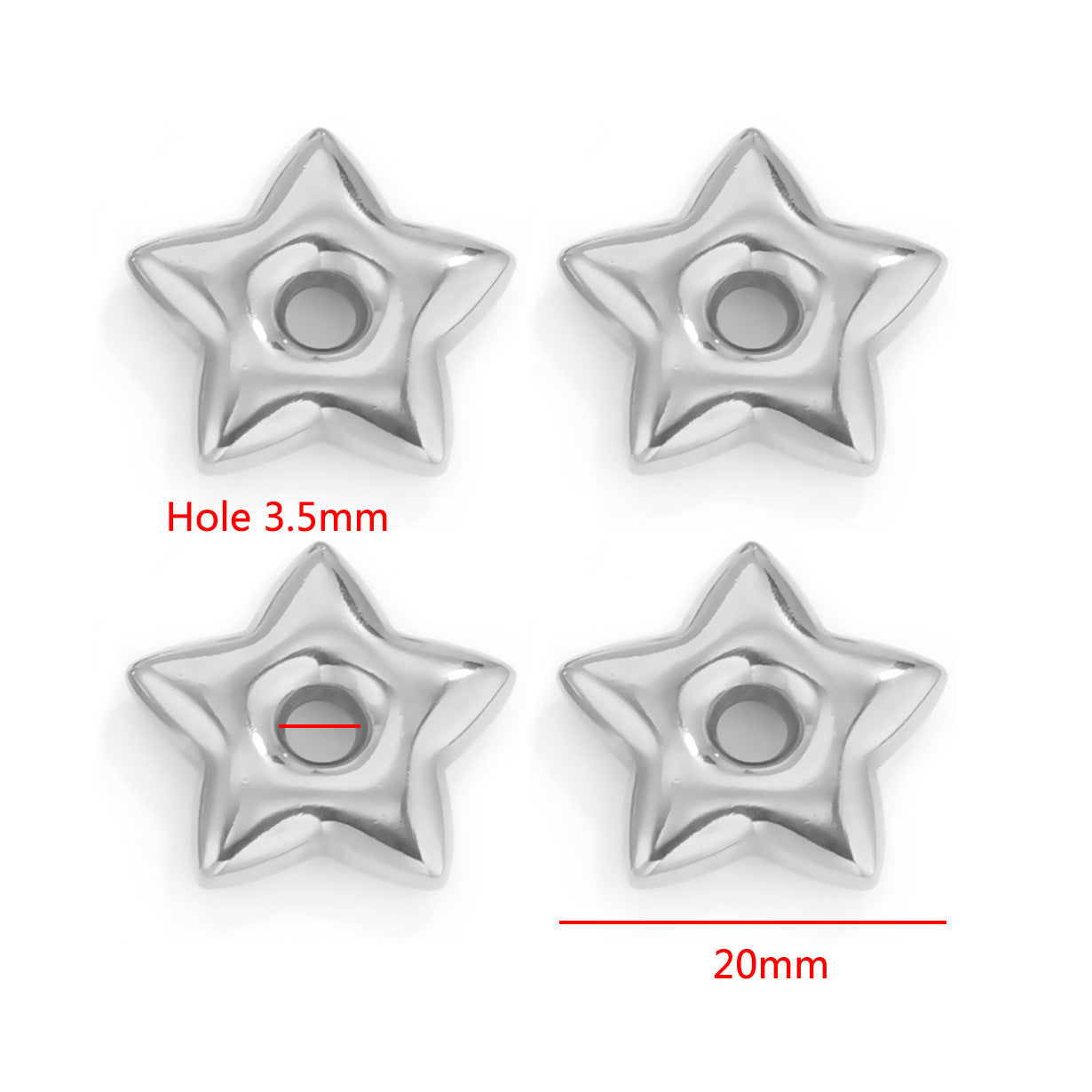Stainless Steel Geometric Spacer Beads 5pcs 11