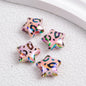 Plated Star Acrylic Beads 15mm Colored UV Plating Leopard Print 50pcs 4