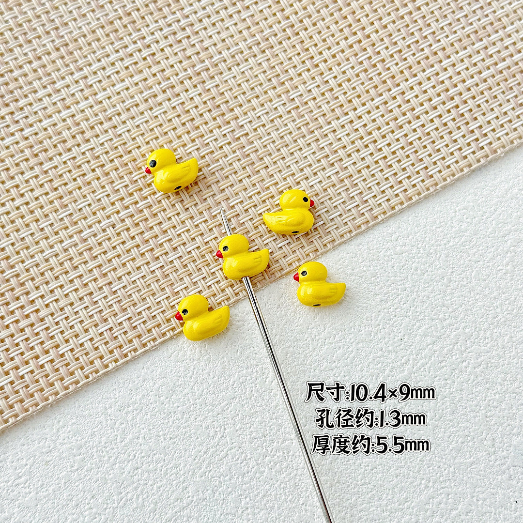 Duck Metal Beads 10mm 3D Baking Painted Alloy 10pcs 9