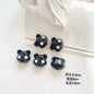 Baking Painted Black and White Metal Beads Quirky Shapes 10pcs 7