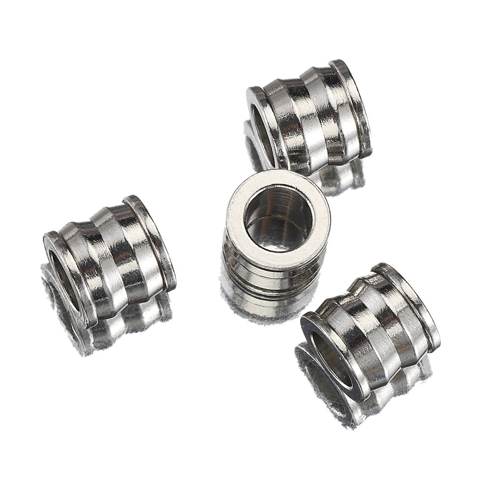 Stainless Steel Irregular Tube Metal Beads 8mm Chunky Textured 20pcs 7