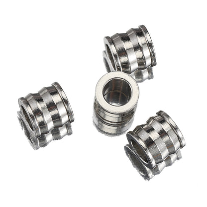 Stainless Steel Irregular Tube Metal Beads 8mm Chunky Textured 20pcs 7