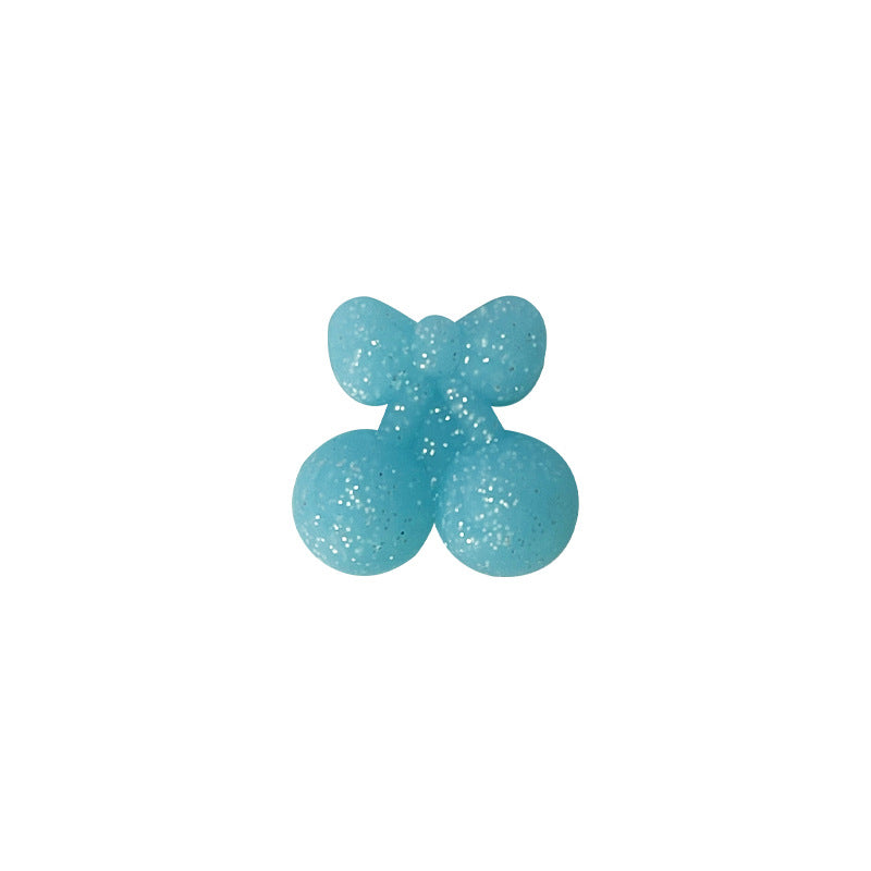 Silicone 3D Focal Beads Cherry Holding Bow 20pcs 14